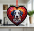 Dalmatian Stained Glass Effect Heart Suncatcher